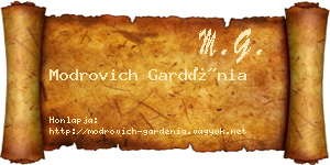 Modrovich Gardénia névjegykártya
